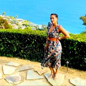 Anthropologie Smocked Midi Dress Small